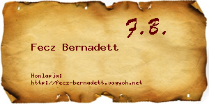 Fecz Bernadett névjegykártya